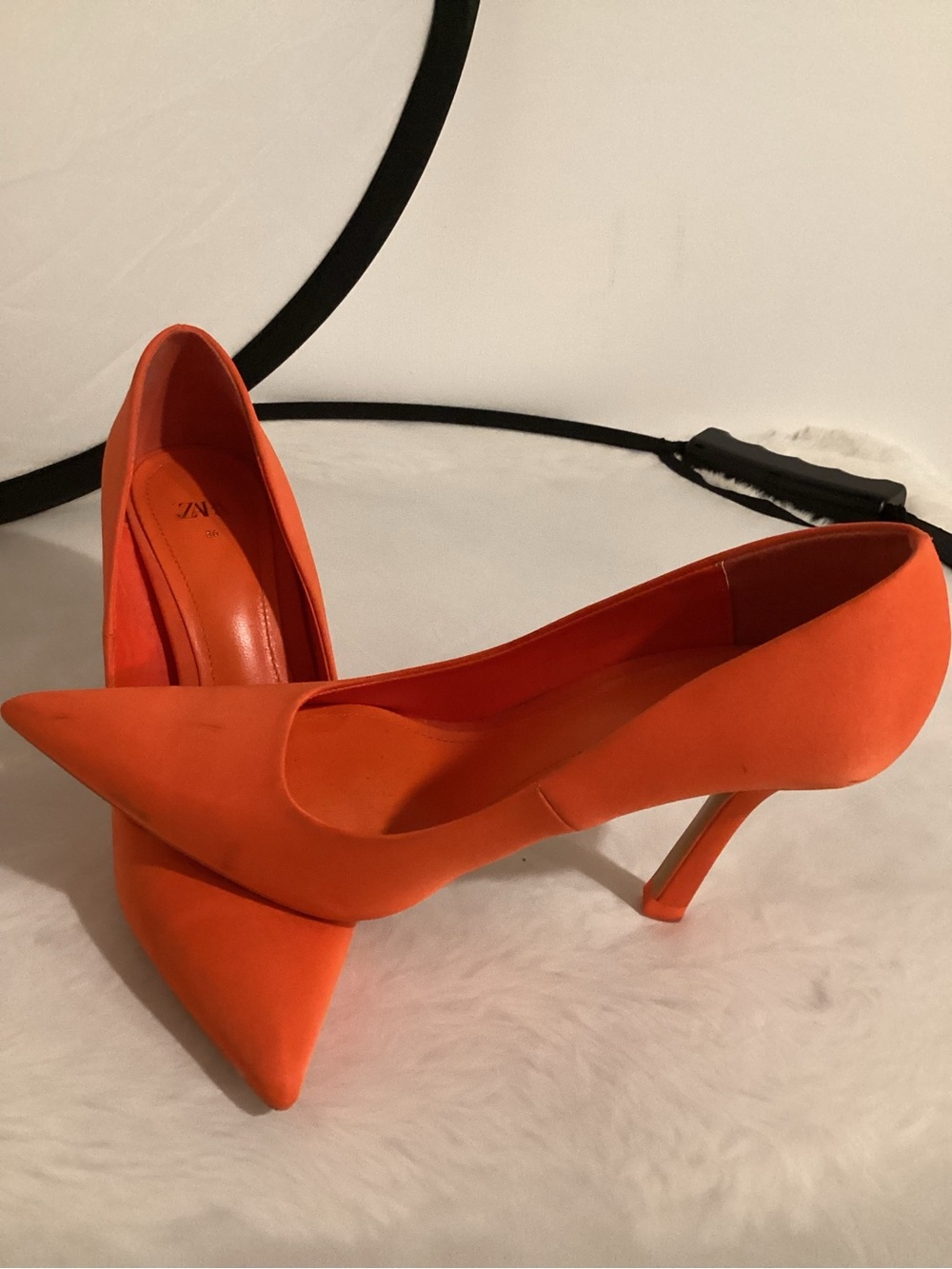Zara Orange Pointed-Toe Stiletto Pumps - Picture 9 of 11
